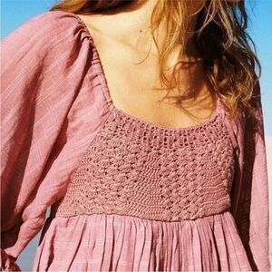 Free People Ari Crochet Mini Dress Size Small